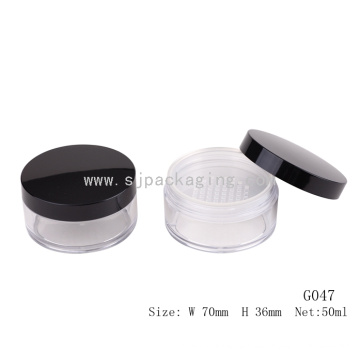 Leere lose Pulver Fall leere runde Kosmetik-Glas 50ml lose Pulver Container mit Sichter